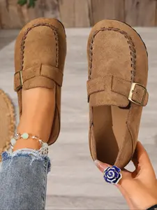 Women's Solid Color Ballet Flats, Comfortable Breathable Casual Shoes, Lightweight Easy Wear Ladies & Girls Footwear, Slip On Flats, Daily Wear Shoes