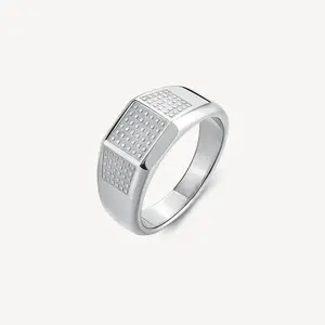 BROSWAY BULLET POLISHED SANDBLASTED SIGNET RING SIZE 11