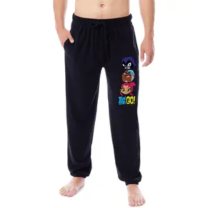 DC Comics Teen Titans Go! Mens' Raven Cyborg Starfire Character Sleep Jogger Pajama Pants