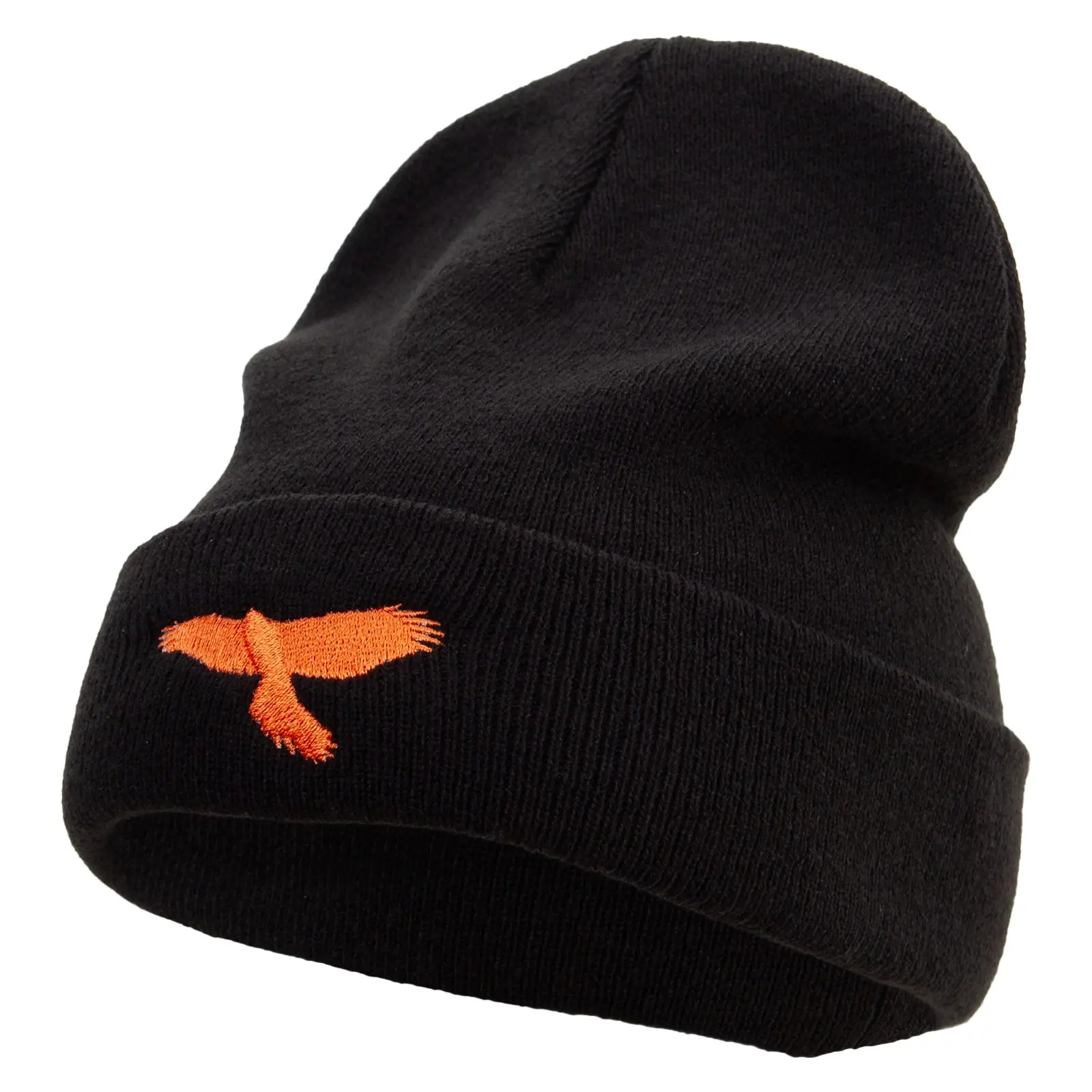 Falcon Silhouette Embroidered Big Size Acrylic Long Beanie