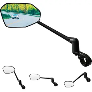 Mirror,  Handlebar Mount Foldable & Adjustable  Mirror,  Real Glass Rear View Mirror for E- Scooter MTB, Mountain  & City Bikes (Left 0.87-1")