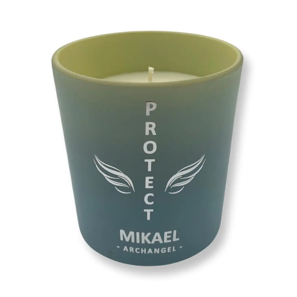 Archangel Micheal Glass Votive Candle