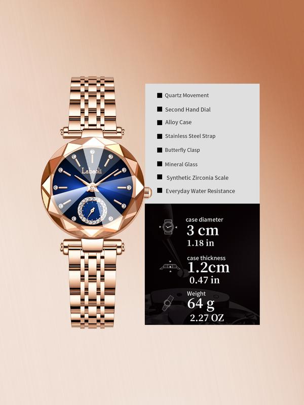 Elegant Luxury Women's Watch LA729 Water-Resistant Scratch-Resistant Adjustable Strap Fashionable Design Waterproof Wristwatch Suitable for All Occasions