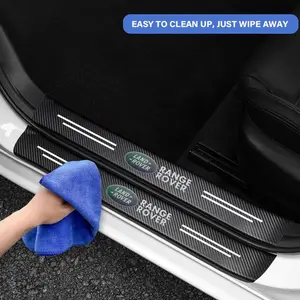 Car Door Welcome Mat Protector Sticker, Anti-Slip Wear-Resistant Carbon Fiber Texture, Land Rover Car Decoration Accessories