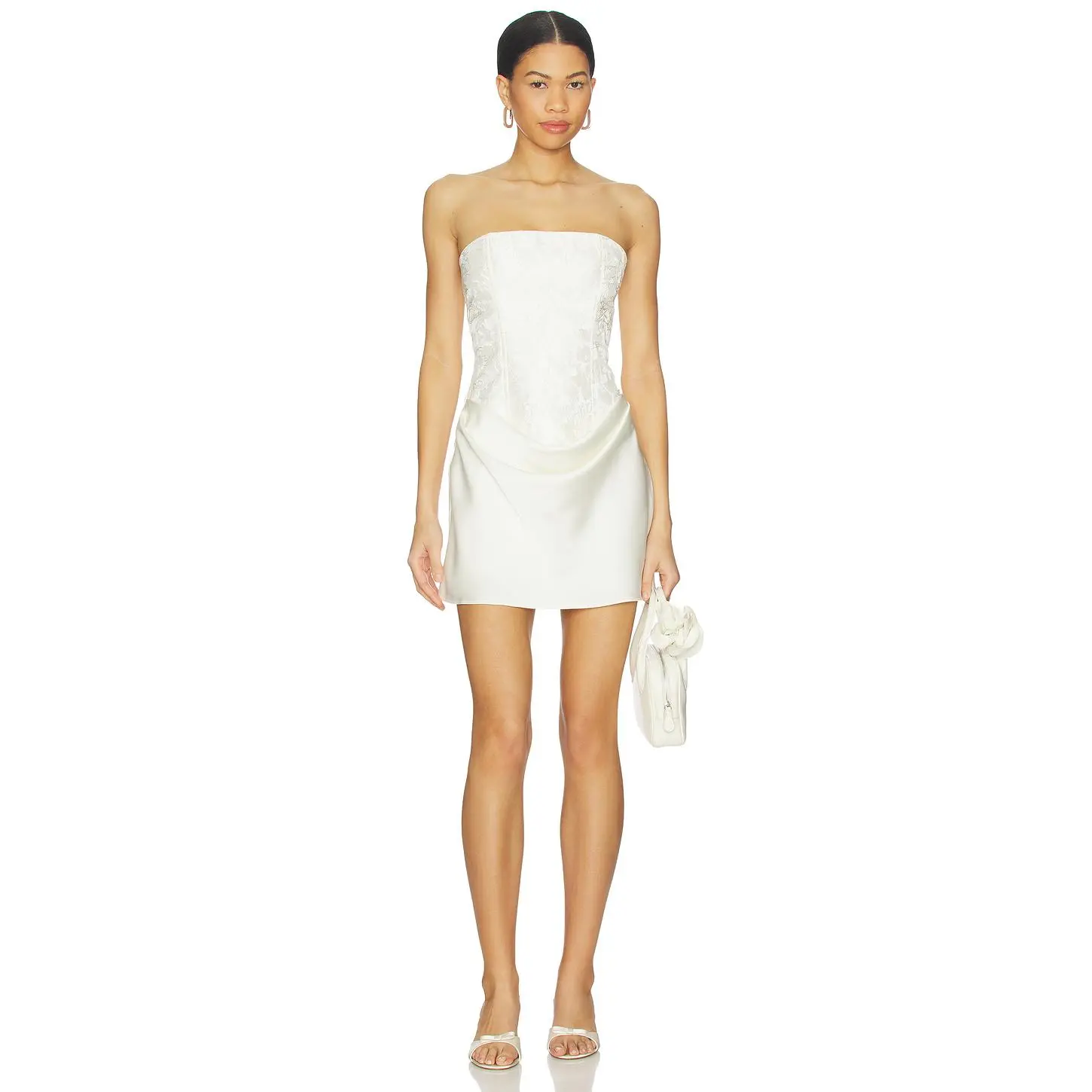 MORE TO COME Holland Strapless Mini Dress in White - TikTok Shop MORE TO COME Holland Strapless Mini Dress in White - TikTok Shop