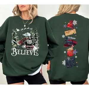 Polar Express Sweatshirt, Hoodie, T-Shirt, Christmas Gift, Christmas Believe Sweater, Merry Christmas, Gift Ideas, All Aboard Polar Express, Hoodie Xmas