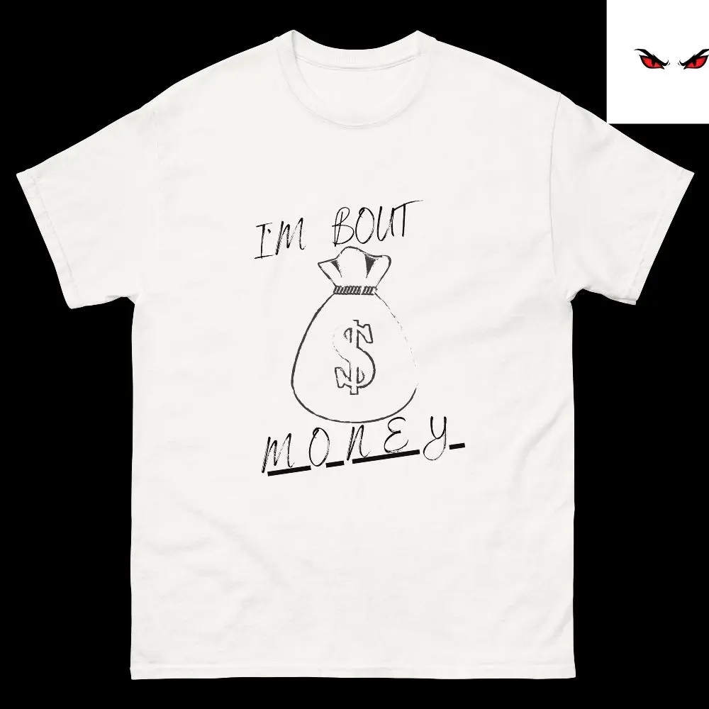Bout Money classic tee Cotton Fabric Menswear Streetwear Top Unisex Grey Hem