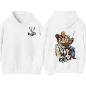 Hunter Trump With Busch Light Beer 2 Siders Hoodies, Trump and Your Hunt Dog, Hunting Season, Hoodie For Men, For Women