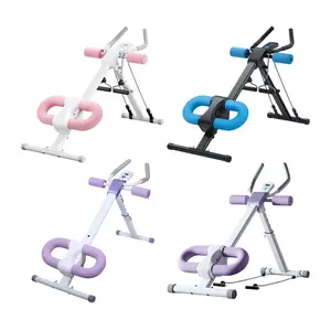 Ab Machine Foldable with Counting Function Cruncher for Women Exercise Bench Stomach Workout Equipment in Pink Black Purple & White Colors