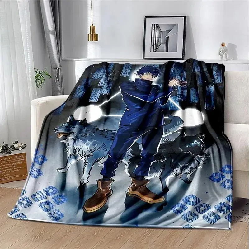 Jujutsu Kaisen Megumi Fushiguro Divine Dogs Soft Plush Fleece Throw - Anime-Style, Manga, Japanese-Themed Blanket, Cozy Sofa Bedding, JJK Merch, Otaku Gift, Dark Viral Graphic Home Essential, Manga Blankets, Anime-Style Blankets