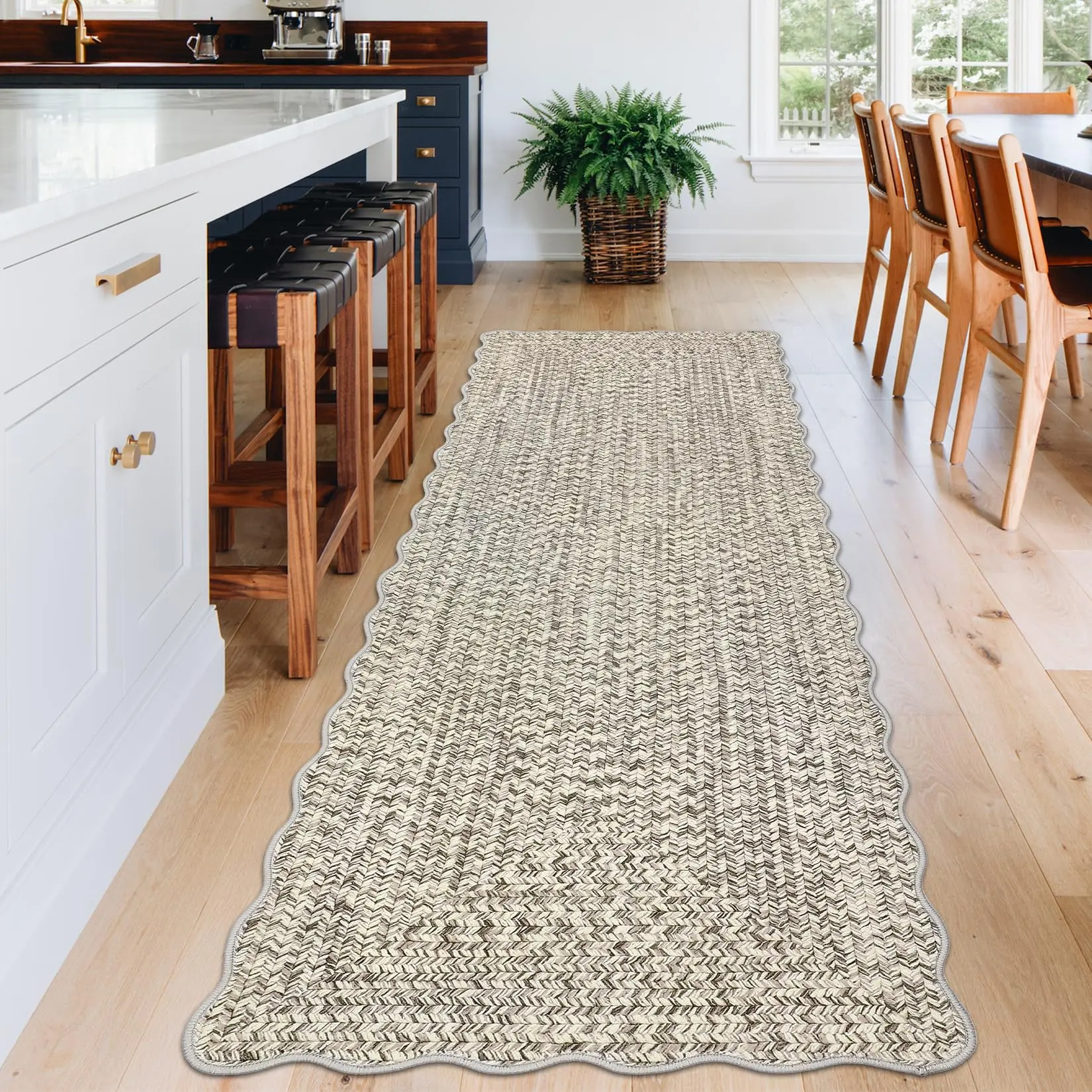 Printed Rug (Not Woven!) Hallway Runner Rug 2x6 Non Slip Washable Area Rug,Soft Low Pile Farmhouse Rustic Carpet Foldable Indoor Mat for Laundry Room, Kitchen, Bathroom, Entrance