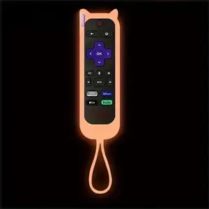 Luminous Remote Control Cover, Home Storage Remote Case with Lanyard, Halloween Decor Remote Control Protector Compatible with TCL Hisense Roku TV