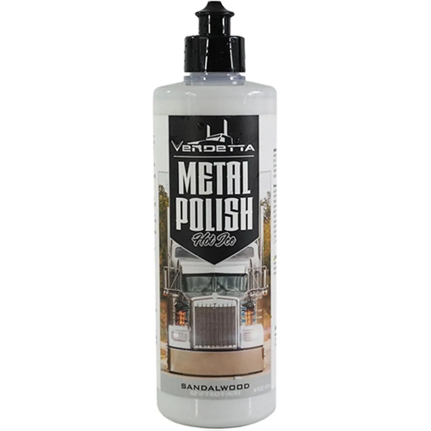 Vendetta High Quality Metal Polish - Liquid Sandalwood Scent, Cleans Aluminum, Chrome, Copper, Removes Stains, 16 oz Automotive & Motorcycle Paint Care Product