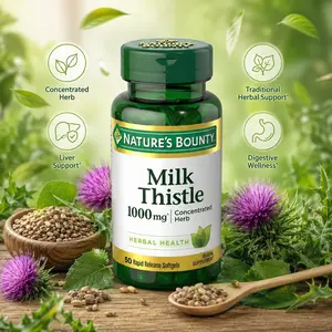 Nature's Bounty Milk Thistle 1000mg Healthcare Dietary Supplement, Liver Cleanse & Detox Support, 50 Softgels