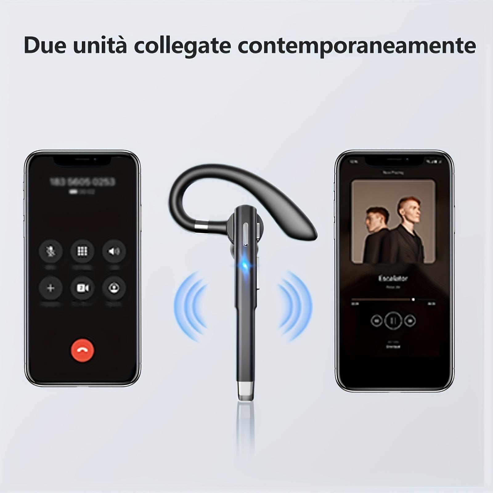 Bluetooth V6.1 Wireless In-Ear Earbuds with Microphone - 24hr Truck Driving Use, 60-Day Standby, Waterproof, 20kHz Audios, Included Cable, Compatible with iPhones, Android Mobile Devices, Samsung Laptops (Black), Includes Cable