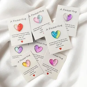 1-100pcs Pocket Hug Cards, Cute Colorful Heart-Shape Greeting Cards for Colleagues & Family, Perfect Souvenir Gifts for Valentine's Day & Graduation, Fun Party Cards