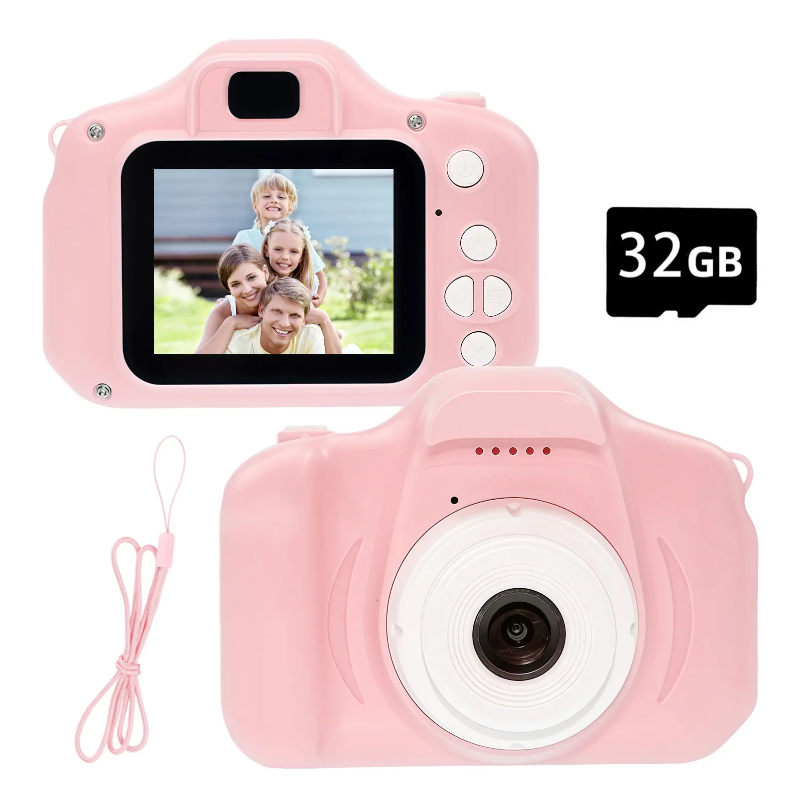 Upgrade Kids Selfie Camera, Christmas Birthday Gifts for Boy and Girls, HD Digital Video Cameras for Toddler, Portable Toy for Kid With 32GB SD Card