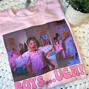 Boys… Ugh. Pink sweatshirt Printed unisex Sweaters Stylish