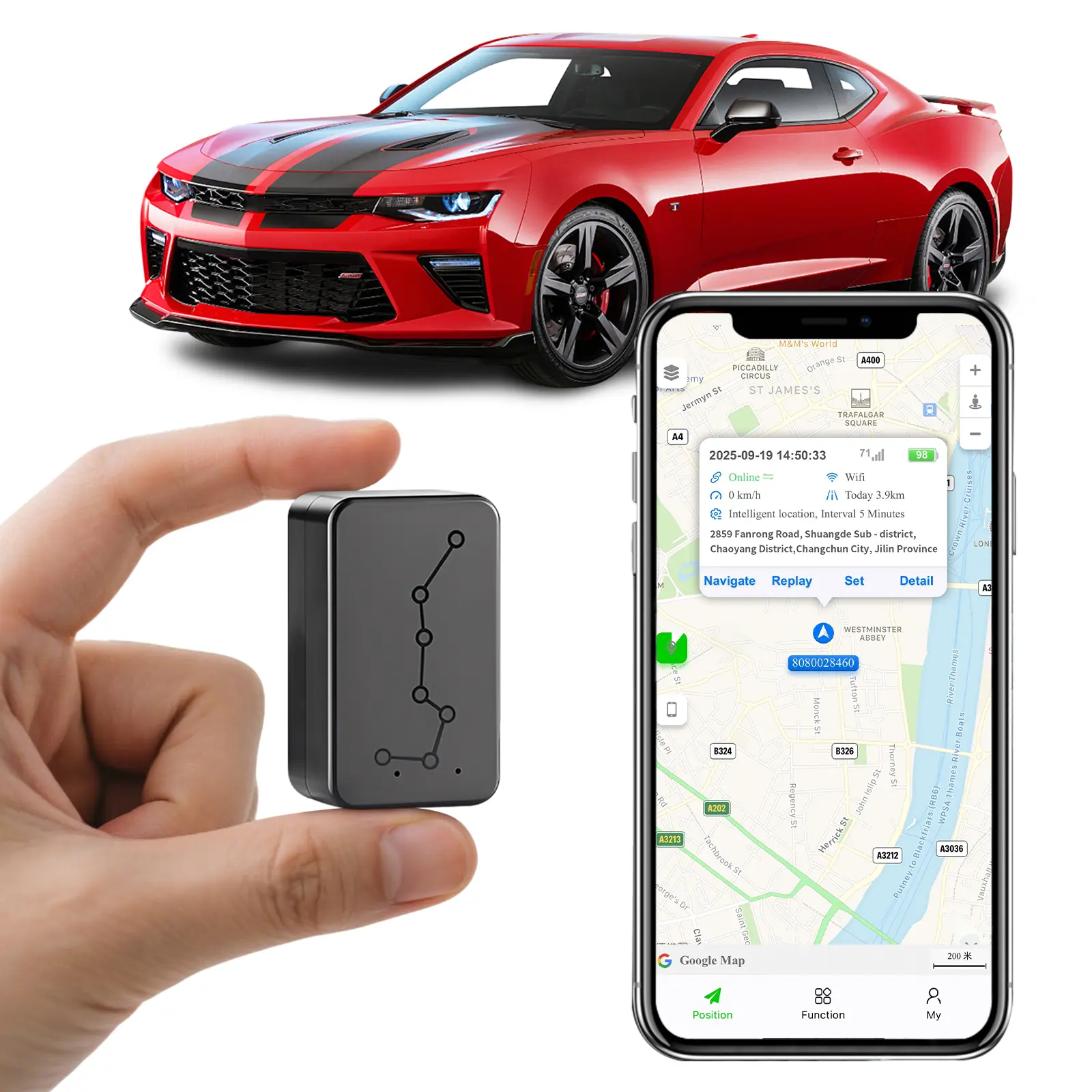 GPS Tracker for Vehicles, No Monthly Fee, NoSubscription with Real-Time Location, Long BatteryLife, 4G SIM Card and Data Included, Trip History,GeoFence, Driving Alerts, Magnectic Anti Lost Wireless Ai Tracking Sensor