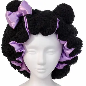 Black/purple teddy bonnet