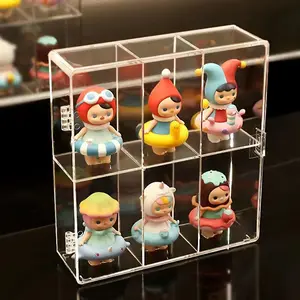 Blind Box Storage Box Handmade Figurine Display Rack Desktop Organizer Dust Cover Multi Compartment Dustproof Storage Box Transparent Storage Box Showcase Cabinet
