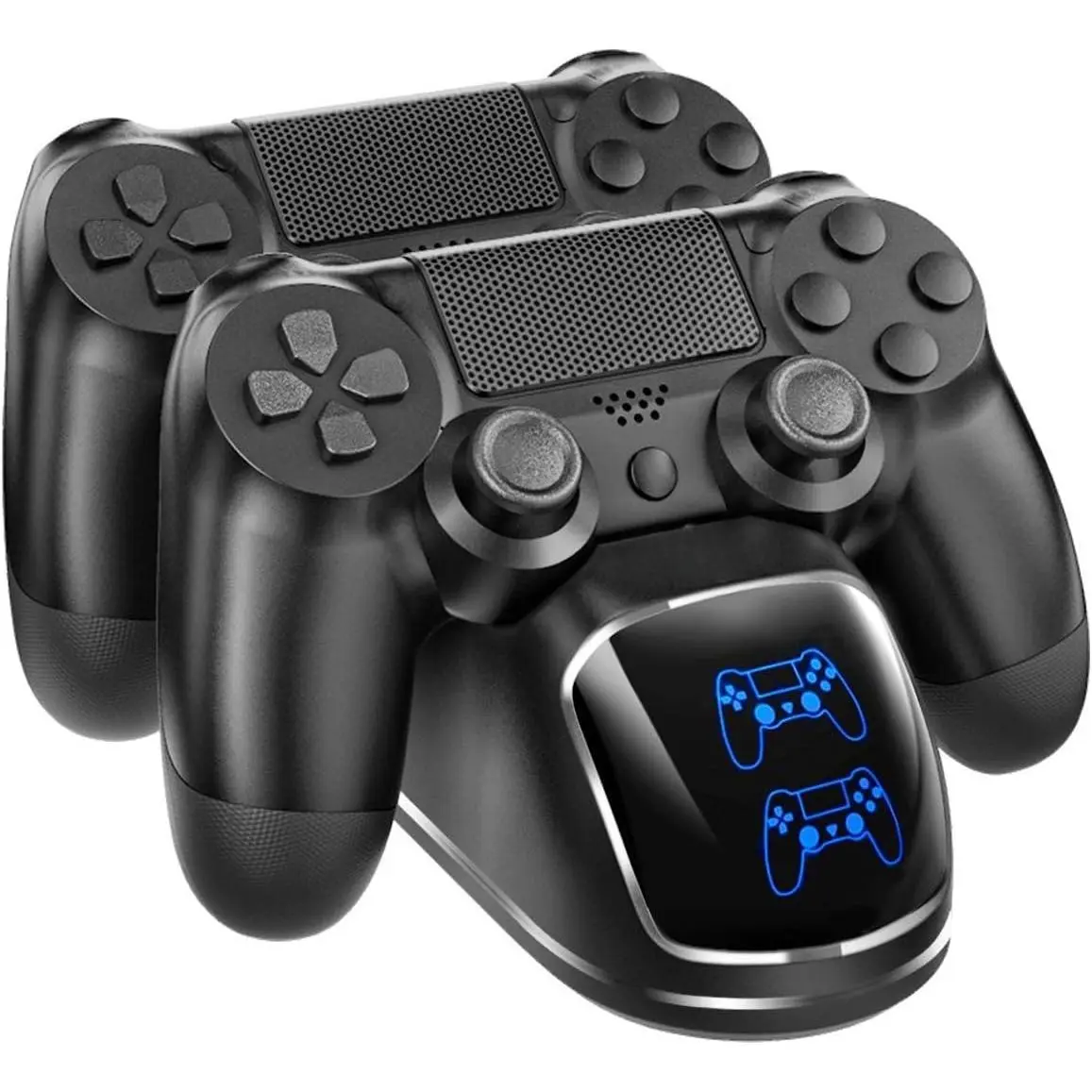 SQ-RDC002 PS4 Controller Charging Dock Station with Lights & Port, 1.8H Fast Charger Accessories for PlayStation 4 DualShock 4, Console Protection Replacement