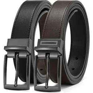 X-BLT03  Boys Belt, Most Size Kids 1 1/4" Dress Reversible Belt for Youth - One Leather Belt Two Style