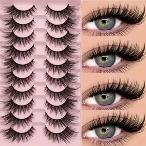 Luxury Dramatic 3D Plush Cat Eye Fox Eye False Eyelashes, Cosmetic Thick Fluffy Lightweight Reusable, Perfect for Beginners, Multiple Styles Available, Volumized False Eyelashes