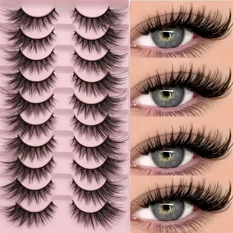 Luxury Dramatic 3D Plush Cat Eye Fox Eye False Eyelashes, Cosmetic Thick Fluffy Lightweight Reusable, Perfect for Beginners, Beginner Friendly Lashes, Multiple Styles Available, Dramatic Volume Eyelash, Volumized False Eyelashes