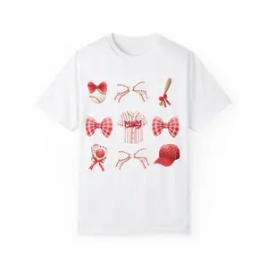 Baseball Mom Coquette Tshirt, Bow Tee, Tball Shirt, Tball Mama Shirt, Comfort Colors Shirt,