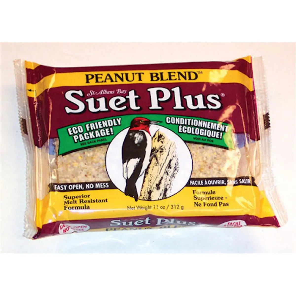 212 MAIN Peanut Blend Suet Cake - 11oz, Berry Candy Blend, Nuts, Melt-Resistant, Eco-Friendly, Recyclable Wrap, Easy Open, No-Mess Bird Feeding Supply (Single Item)