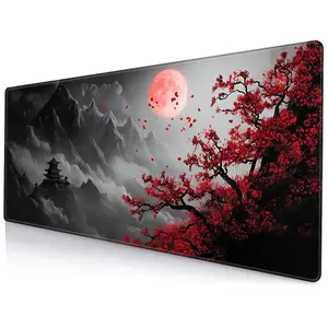 Landscape Pattern Mouse Pad, Rectangle Gaming Mouse Pad, Office Desk Keyboard Mat for Home Office Desk