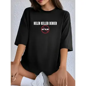 Cotton T-shirt Helen Keller Denier Ain no W4y Unisex Heavy