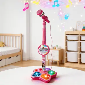 Kid's Portable Colorful LED Lights Karaoke Microphone Toy,Built inmusic, with Bluetooth connectivity! Boosts your child's happinessand confidence,Kpop festival gift creativity halloween gift ornament Perfect birthday, Christmas, Easter gift for kids