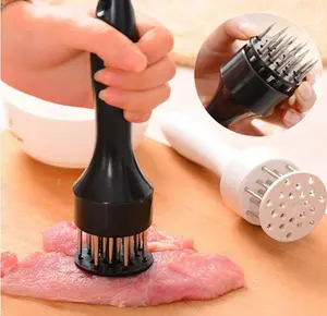 Stainless Steel Meat Tenderizer, Meat Tenderizer Tool Meat Tenderizer with 21 Stainless Steel Ultra Sharp Needle Blades Kitchen Gadgets for Chicken Steak Beef Meat Tenderizer (Black, 1Pcs)