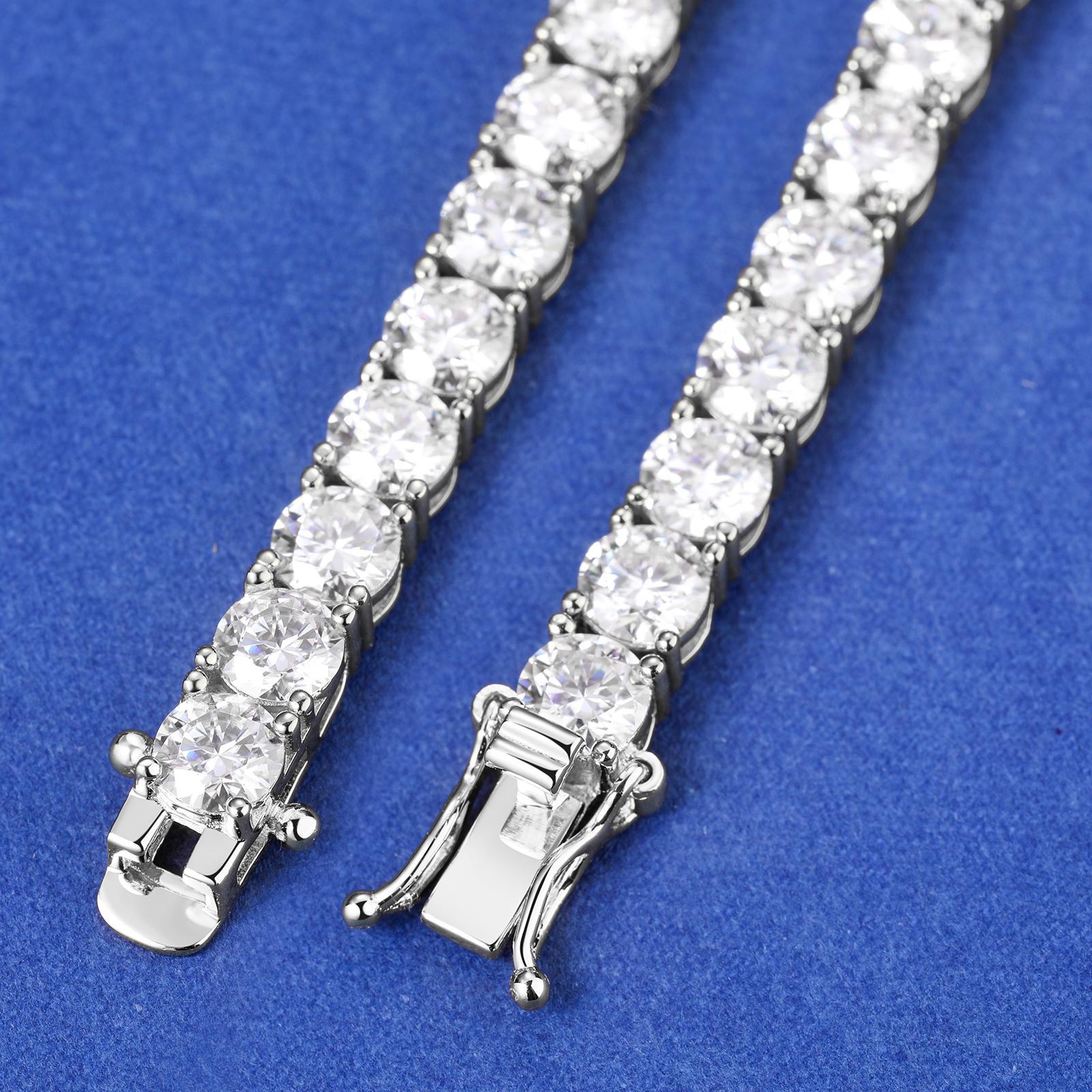 Top Quality 3MM D Color VVS1 Moissanite Tennis Bracelet Necklace For Women Man 100% S925 Silver Sparking Wedding Fine Jewelry