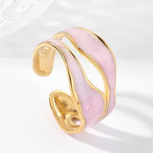 Adjustable Open Band Ring – Stainless Steel Minimalist Stackable Ring, Simple Unisex Jewelry