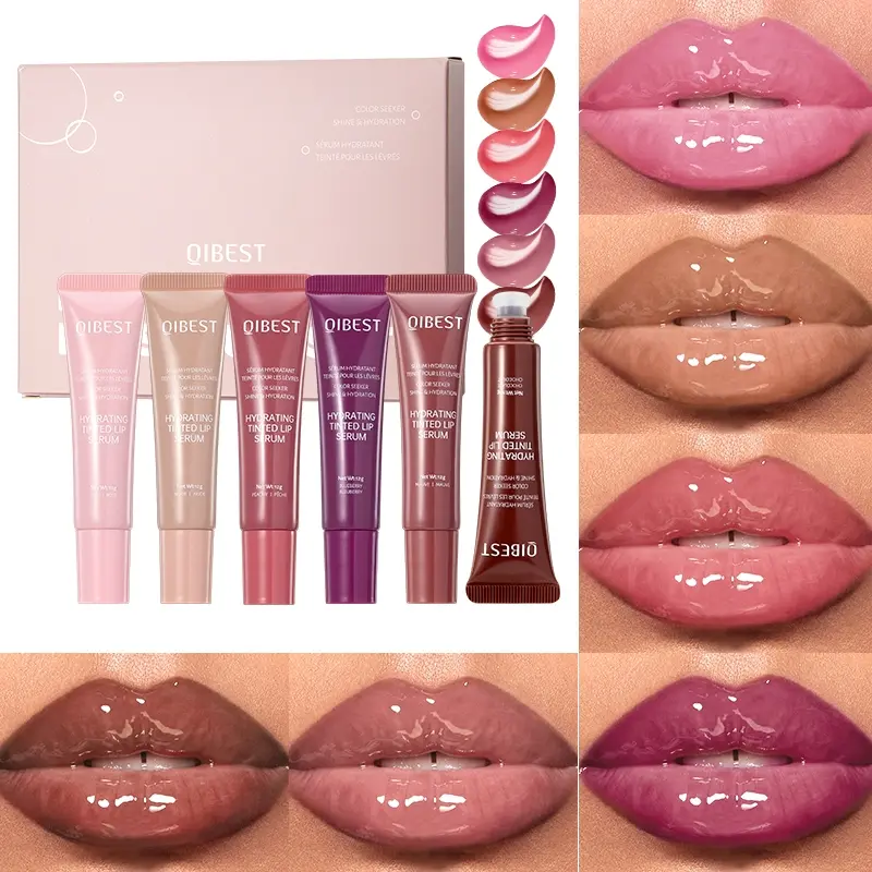 6 Pcs Set Tube Lipstick Moisturizing Lip Gloss Colorful Lip Balm Lipstick Oral Glaze Lip Color for Beauty Makeup Lip oil Tinted Lip Balm