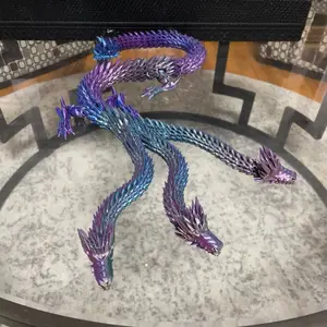 3D Printed 3 HEADED ARTICULATING DRAGON (color changing) Decor Gift