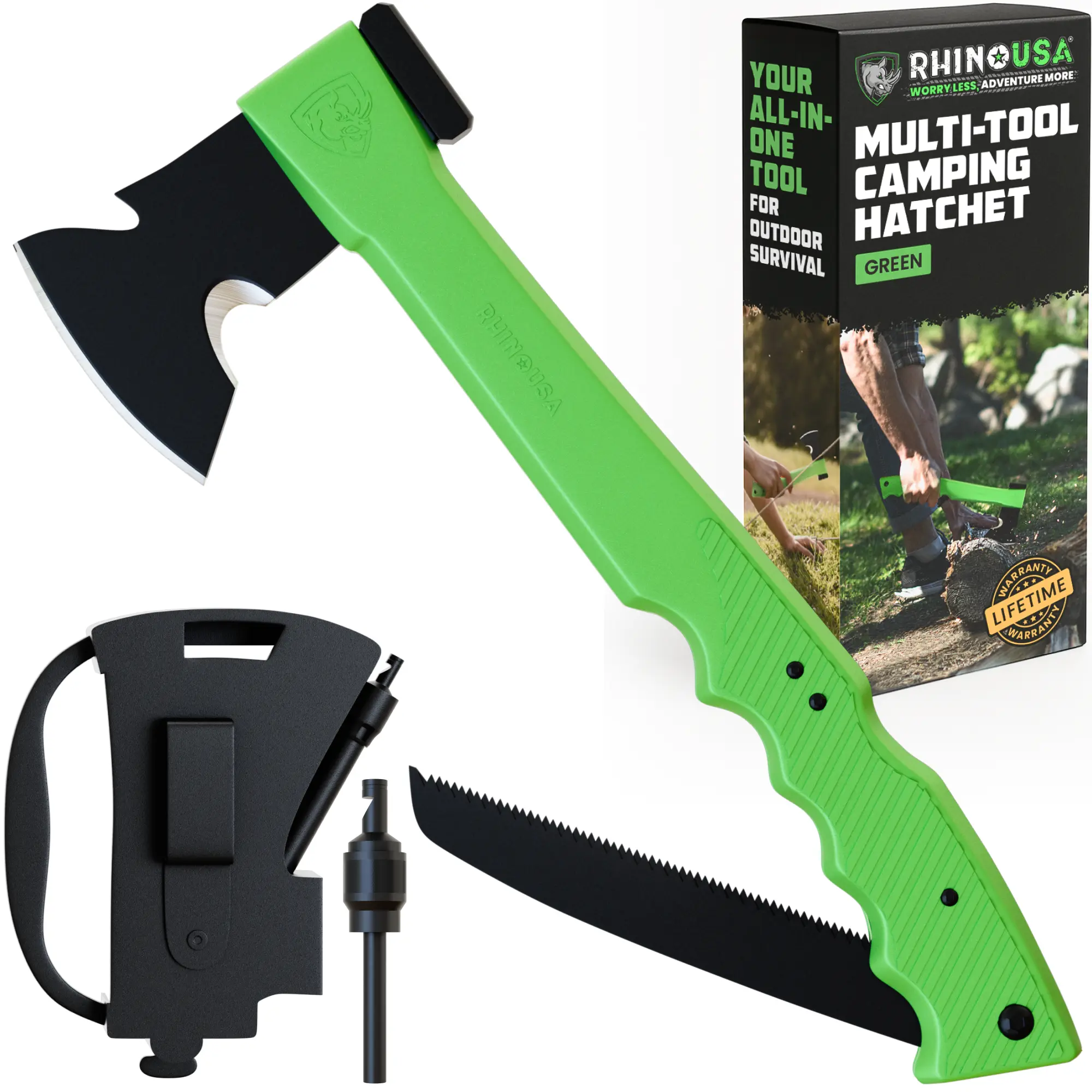Rhino USA Camping Hatchet - Essential Camping Gear For Survival, Hiking or Hunting Rhino USA Camping Hatchet - Essential Camping Gear For Survival, Hiking or Hunting