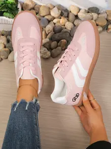 Women's Fashion Casual Sneakers, Soft Elastic Sole, Comfortable Fit, Embroidered Detail, Versatile Daily Wear, Stylish and Comfy, Trainers