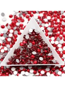 Flat bottomed rhinestone, Christmas DIY rhinestone, flat bottomed crystal diamond, handmade glass flat bottomed crystal for nail art and facial care, fixed flat bottomed circular synthetic gemstone ss6