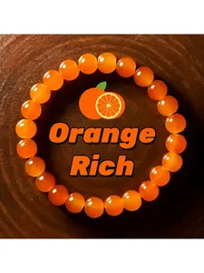 1pc Natural Orange-Yellow Agate Raw Stone Bracelet