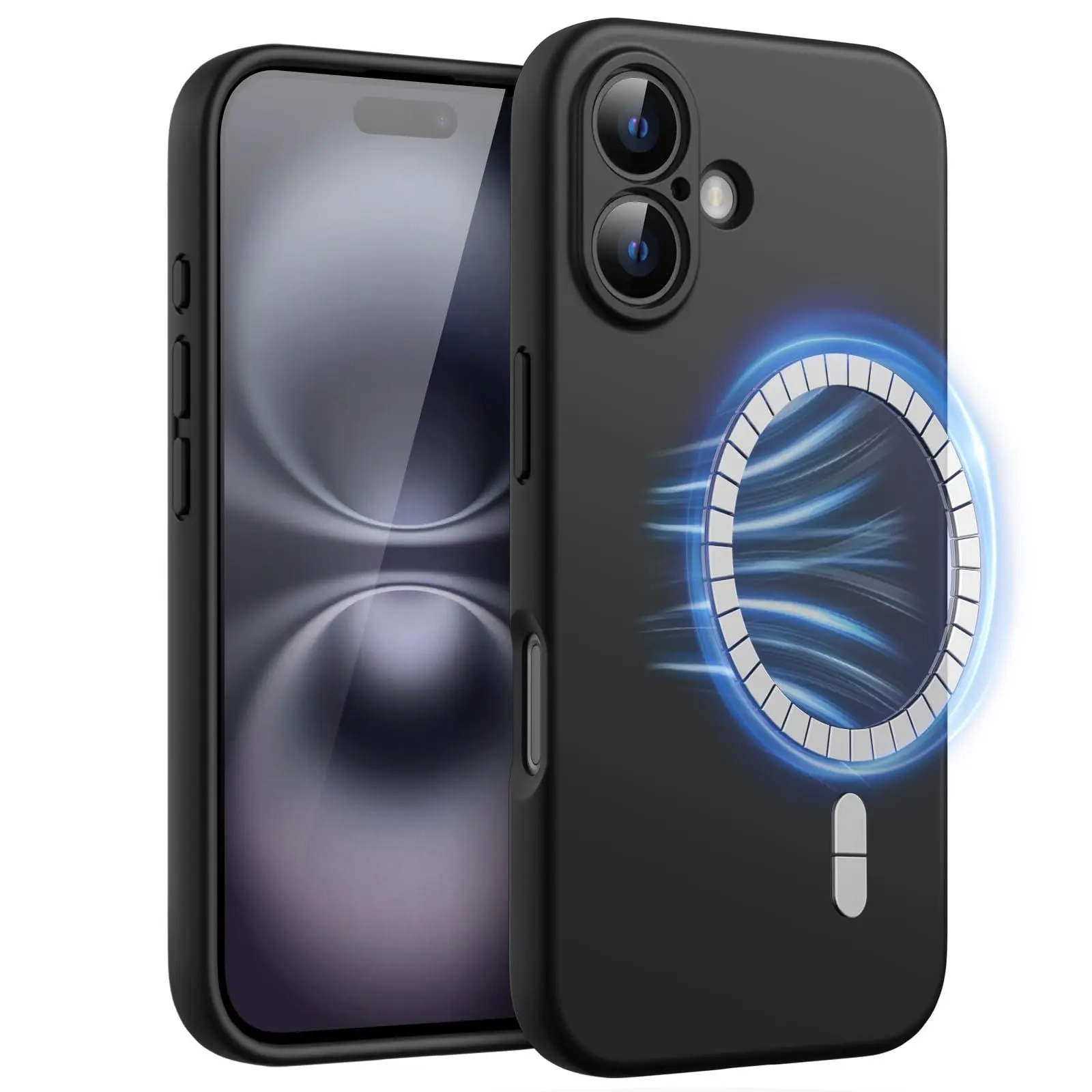 JETech Magnetic Silicone Case for iPhone 16 Series, Compatible with MagSafe, Silky Soft Touch, Shock Absorbing Phone Cover with Camera Lens Full Protection