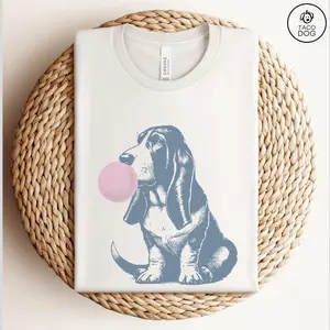 Basset Hound T-Shirt, Bubble Gum Sweatshirt, Funny TShirt, Funny Dog Shirt, Vintage Dog Shirt, Bubble Gum Basset Hound, Dog Mom, Dog Dad