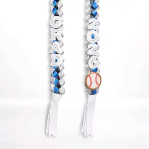 Graduation Lei 4 Colors Blue White Black Grey for 2026 Graduation Baseball Ceremony Versatile Sleek Design for Guys