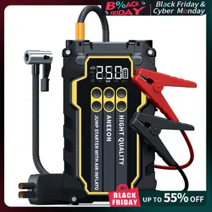 Car Battery Booster with Air Compressor & Tire Inflator Pump, Fast Charging LCD Display LED, / 6400mah for Gasoline/diesel Cars