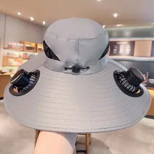 Solar fan hat Big brim visor hat Unisex summer outdoor fishing sun protection hat UV protection mountaineering hat