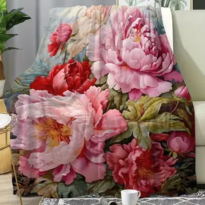 Gorgeous Style Floral Blanket - All-Season Polyester Bedding With Floral Patterns - Multi-Purpose Soft And Comfortable Sofa Decorative Cover With Unique Decorative Features