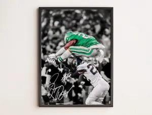 Saquon Barkley -Eagles Poster, Reverse Hurdle - Complimentary Delivery 18x24